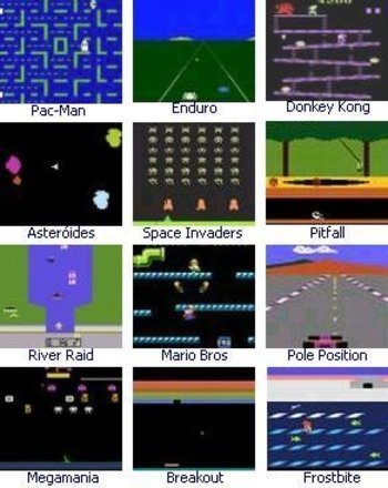 Imagem com vários jogos de Atari Tem como jogar os jogos de Atari hoje em dia?