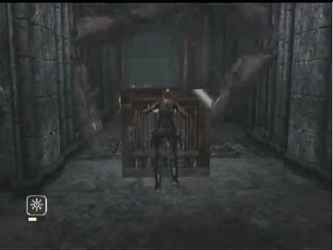 Tomb Raider fase Cazaquistão Lara empurra caixa.
